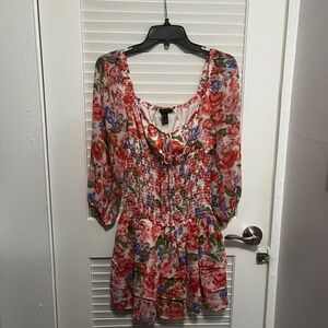 Pink Floral Mini Dress